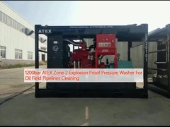Lavadora a presión a prueba de explosión para limpieza de tuberías de campos petrolíferos de 1200 bar ATEX Zona 2